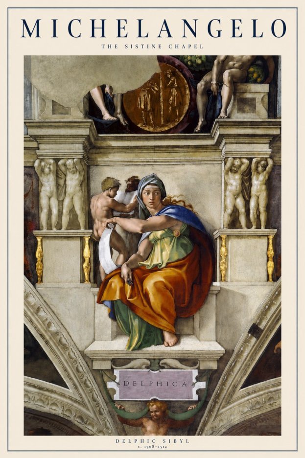 Michelangelo Delphic Sibyl No3 - Plakát