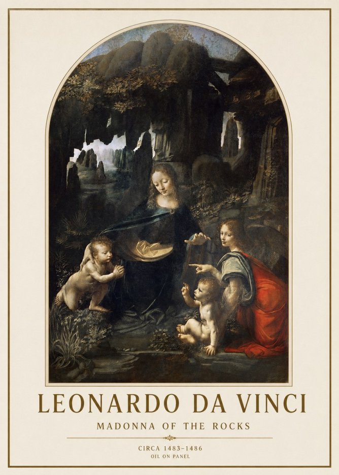 Leonardo da Vinci Madonna of the Rocks No1 - Plakát