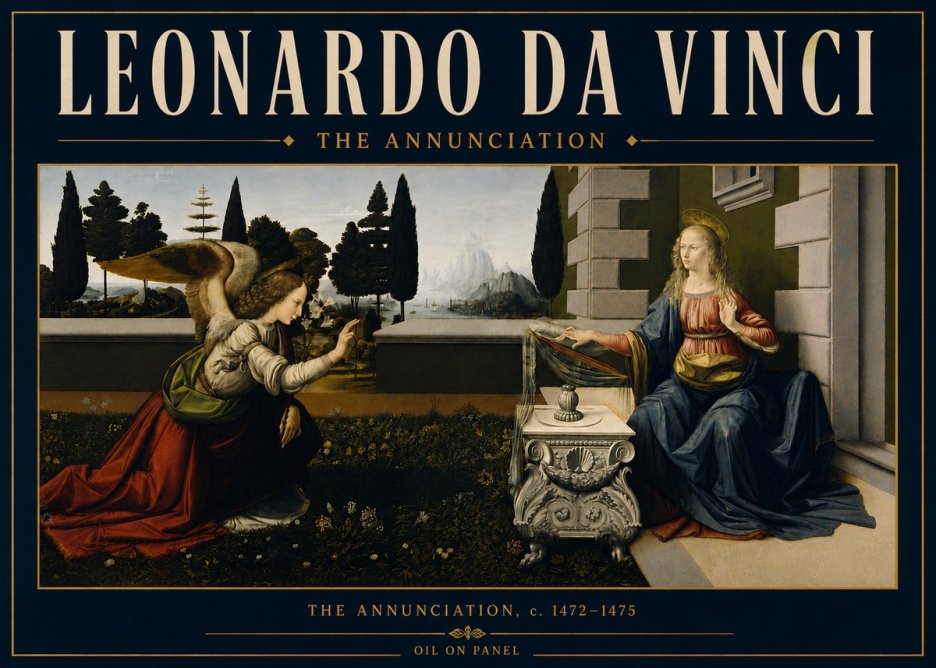Leonardo da Vinci The Annunciation No6 - Plakát