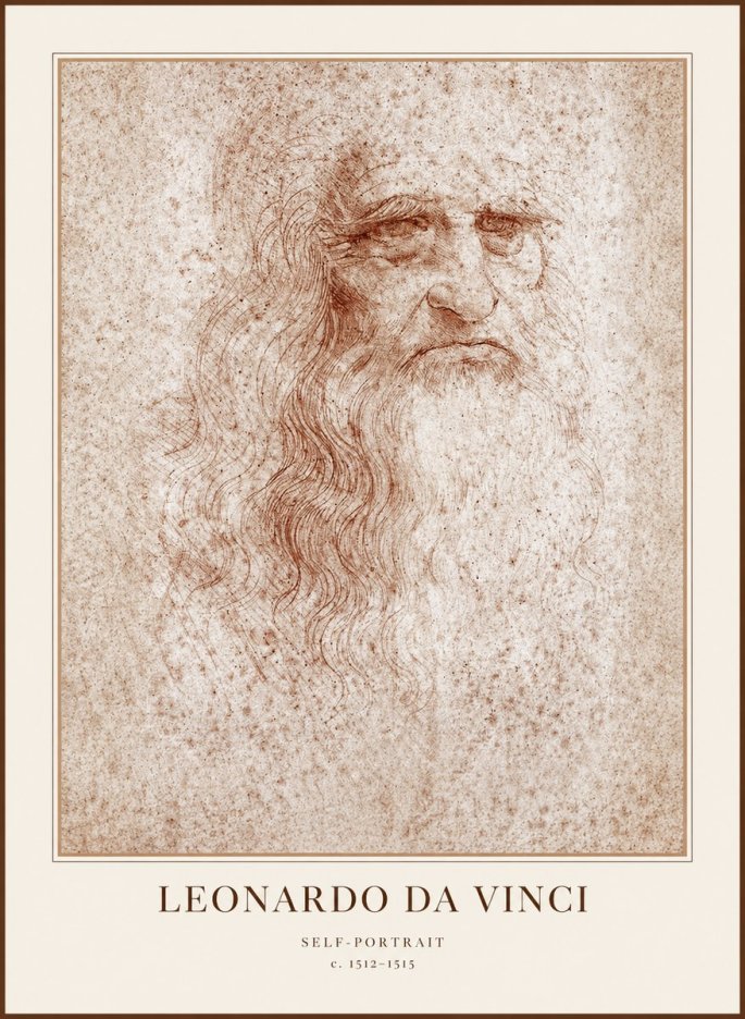 Leonardo da Vinci Self-portrait I No1 - Plakát