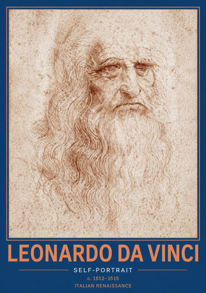 Leonardo da Vinci Self-portrait I No5 - Plakát
