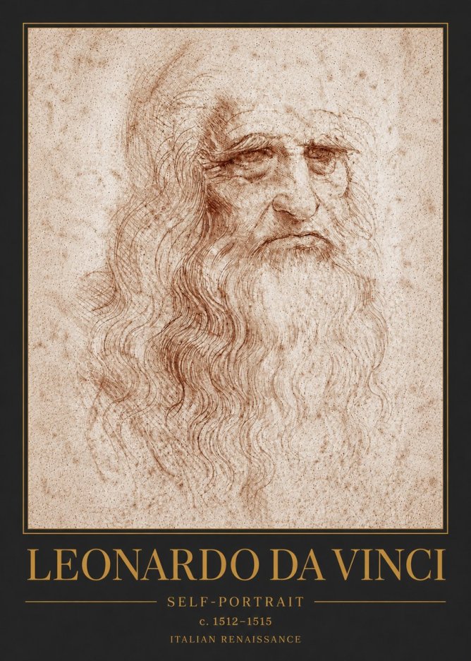 Leonardo da Vinci Self-portrait I No6 - Plakát