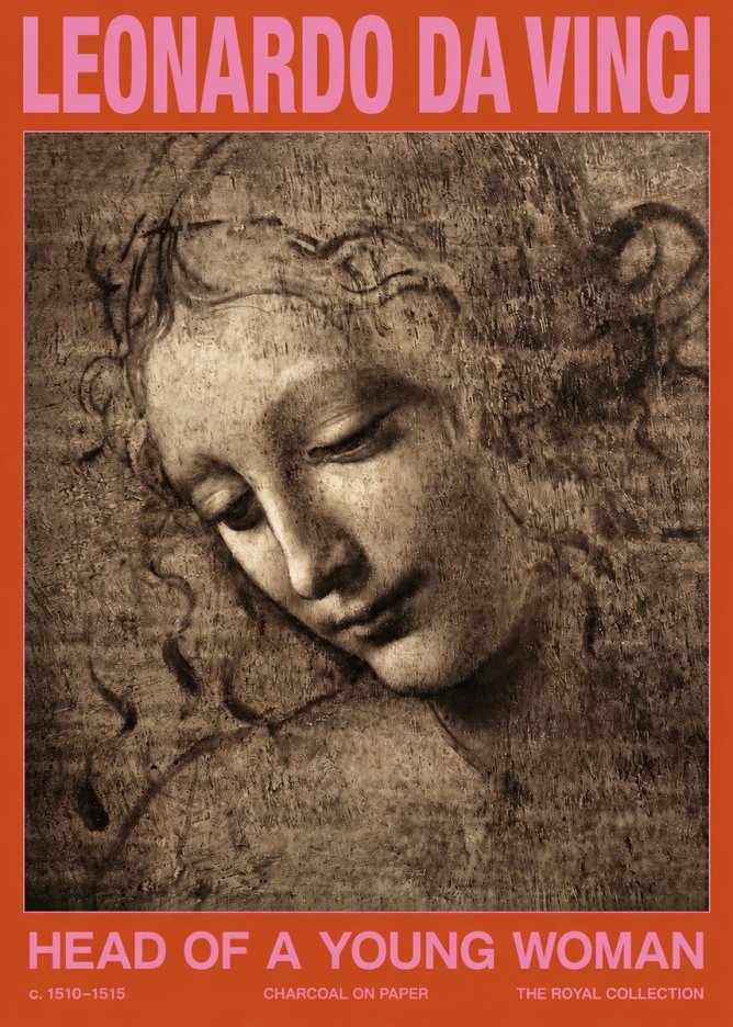 Leonardo da Vinci Head of a Young Woman II No2 - Plakát