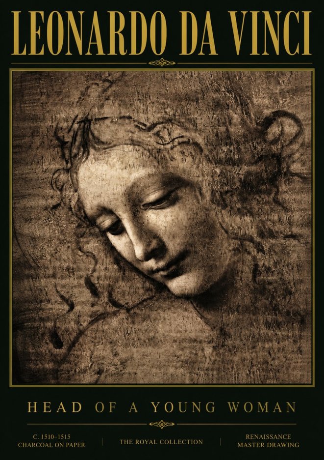 Leonardo da Vinci Head of a Young Woman II No6 - Plakát
