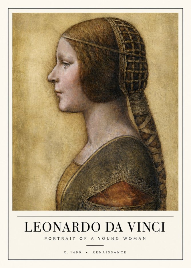 Leonardo da Vinci Portrait of a Young Woman II No4 - Plakát