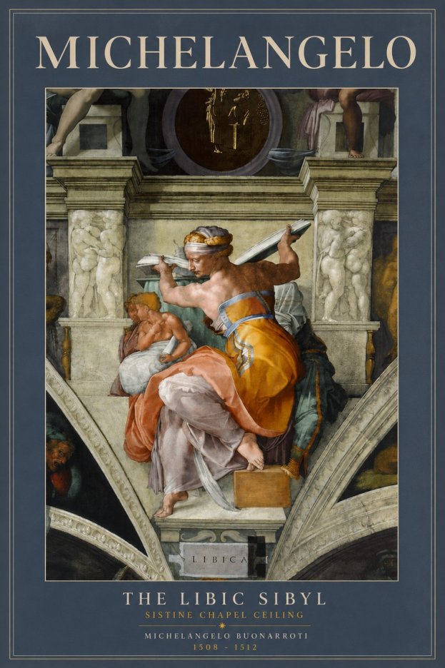 Michelangelo The Libic Sibyl No3 - Plakát