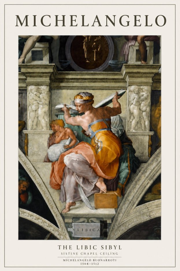 Michelangelo The Libic Sibyl No4 - Plakát
