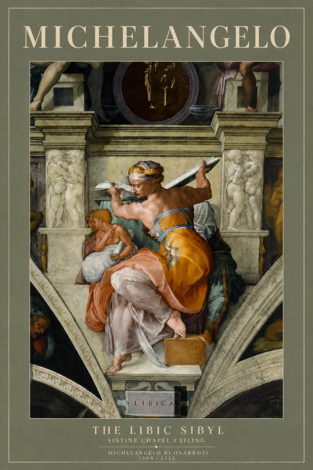 Michelangelo The Libic Sibyl No5 - Plakát