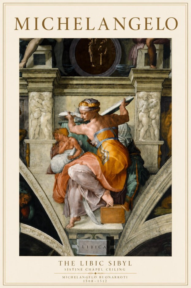 Michelangelo The Libic Sibyl No6 - Plakát