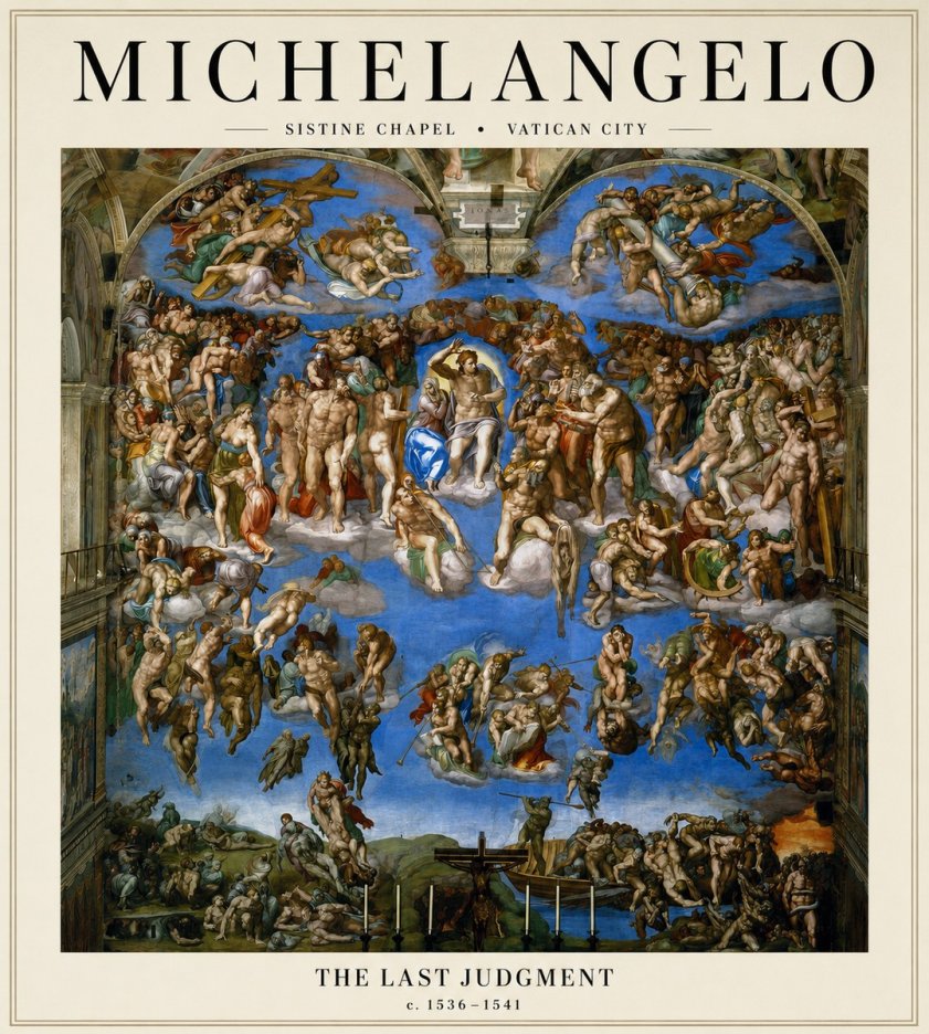 Michelangelo The Last Judgment No3 - Plakát