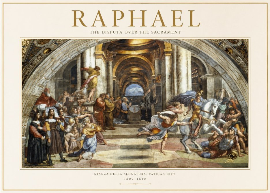 Raphael The Disputa over the Sacrament No1 - Plakát