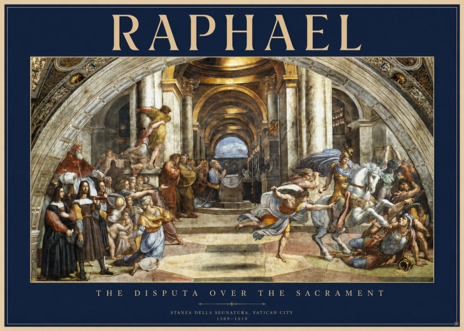 Raphael The Disputa over the Sacrament No2 - Plakát