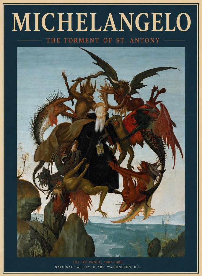 Michelangelo The Torment of St. Antony No6 - Plakát