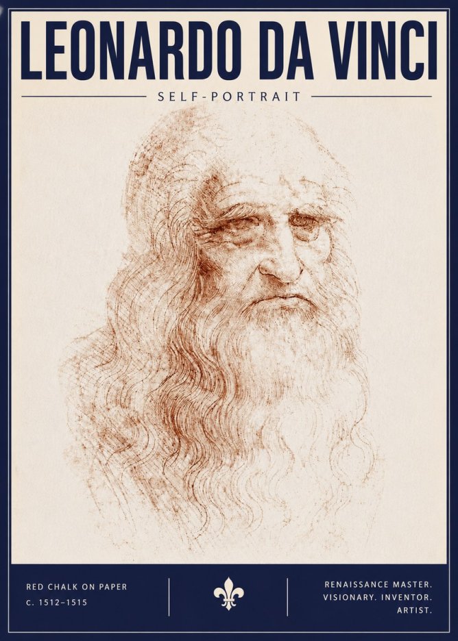 Leonardo da Vinci Self-portrait II No6 - Plakát