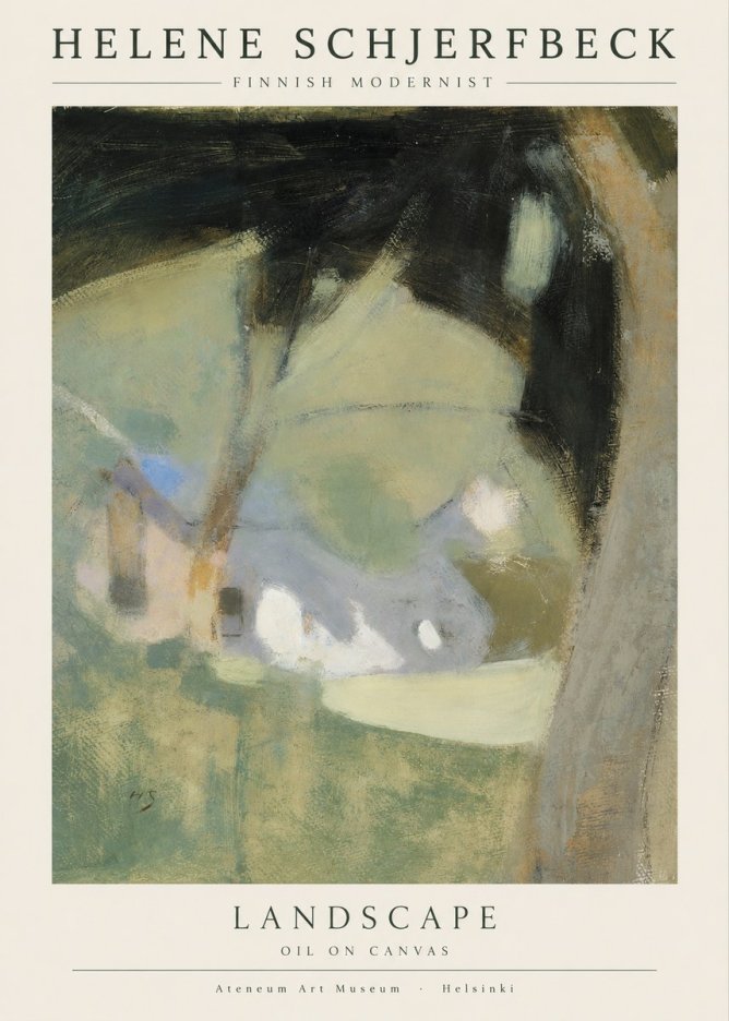 Helene Schjerfbeck Landscape with Houses No4 - Plakát