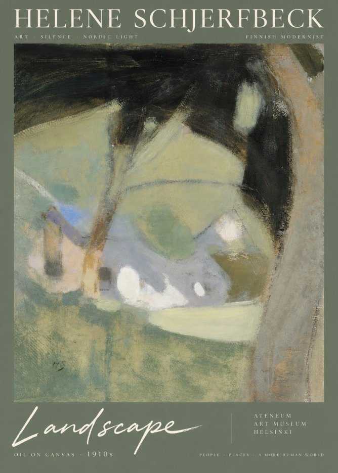 Helene Schjerfbeck Landscape with Houses No6 - Plakát