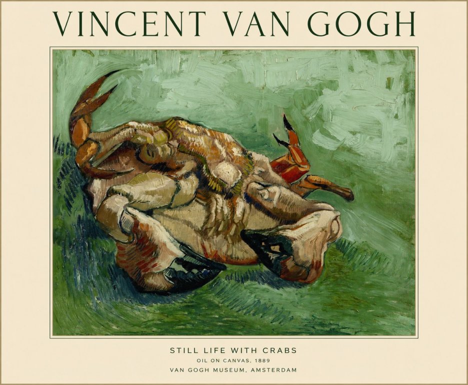 Van Gogh Still Life with Crabs No1 - Plakát