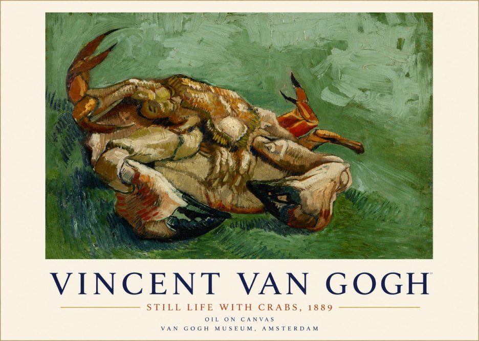 Van Gogh Still Life with Crabs No3 - Plakát