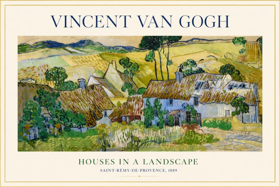 Van Gogh Houses in a Landscape No1 - Plakát