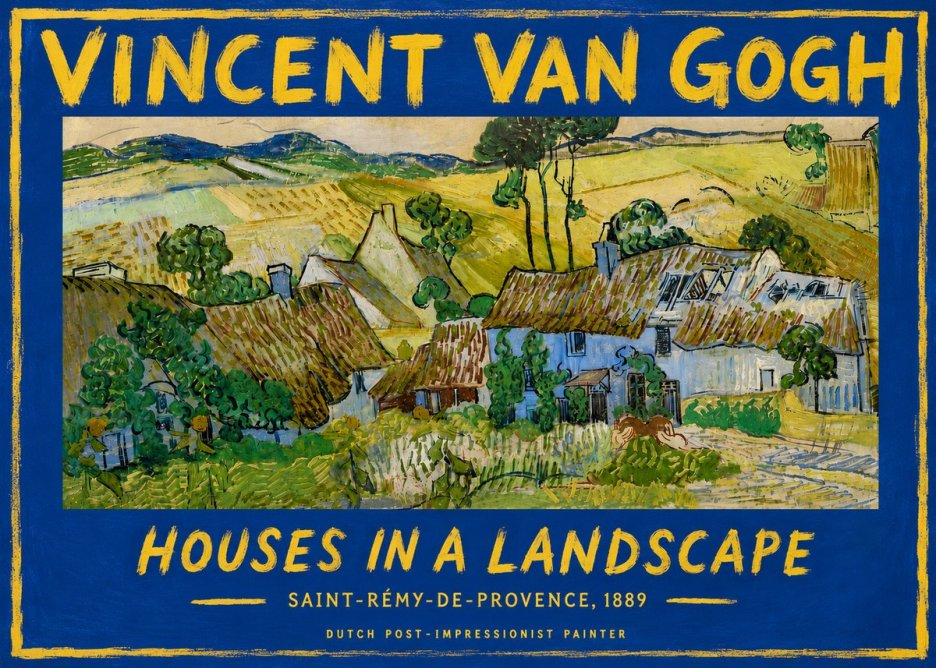 Van Gogh Houses in a Landscape No6 - Plakát