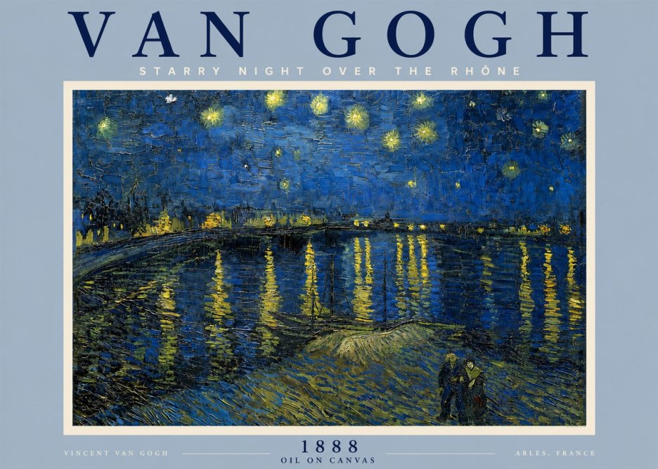Van Gogh Starry Night over the Rhône No5 - Plakát