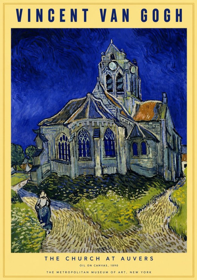 Van Gogh The Church at Auvers I No2 - Plakát