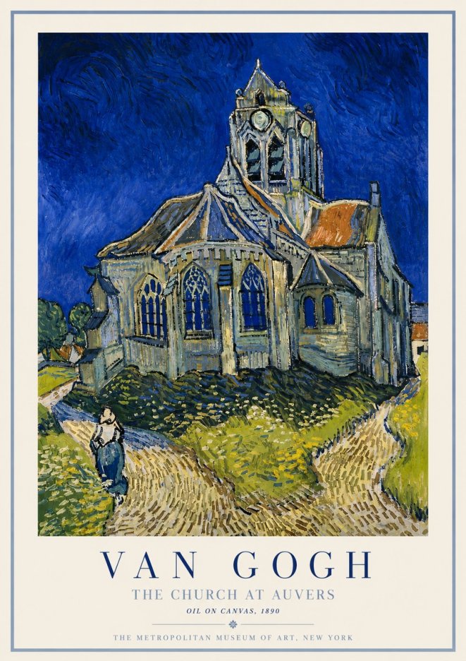 Van Gogh The Church at Auvers I No3 - Plakát