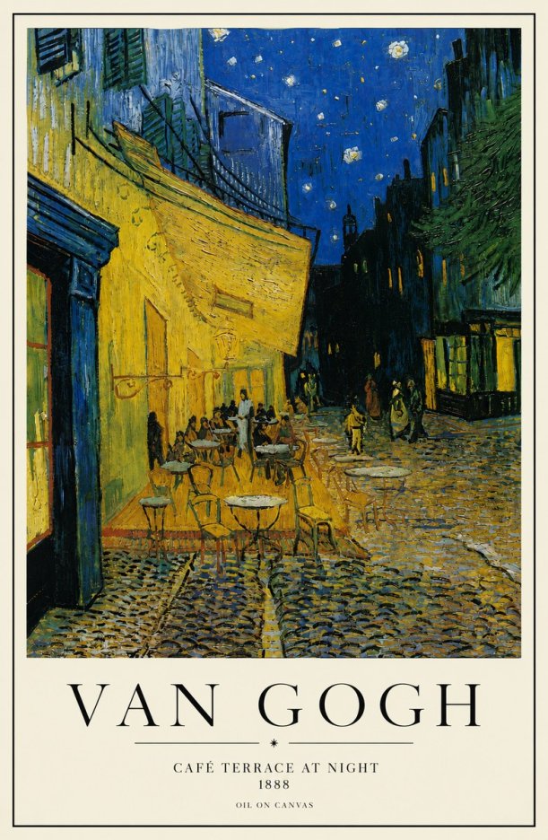 Van Gogh Café Terrace at Night No3 - Plakát
