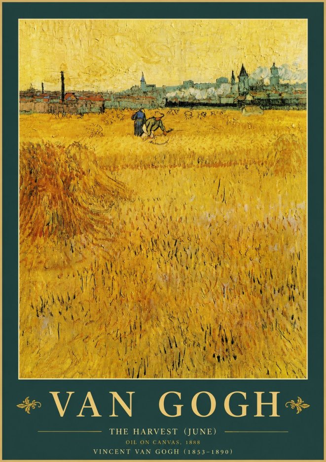 Van Gogh The Harvest (June) No3 - Plakát