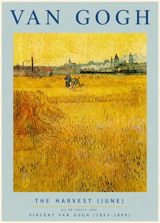 Van Gogh The Harvest (June) No5 - Plakát