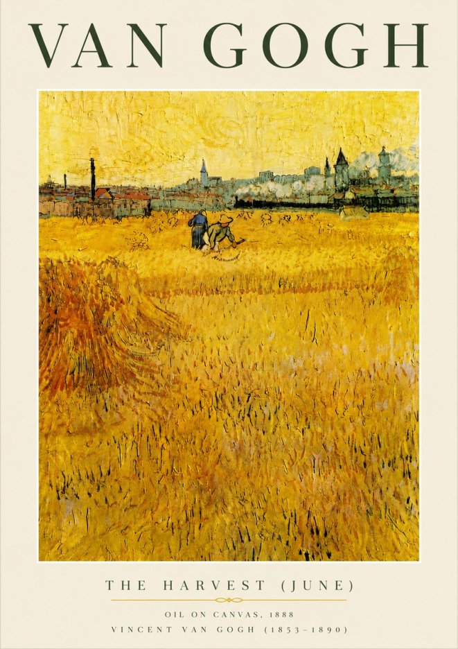 Van Gogh The Harvest (June) No6 - Plakát