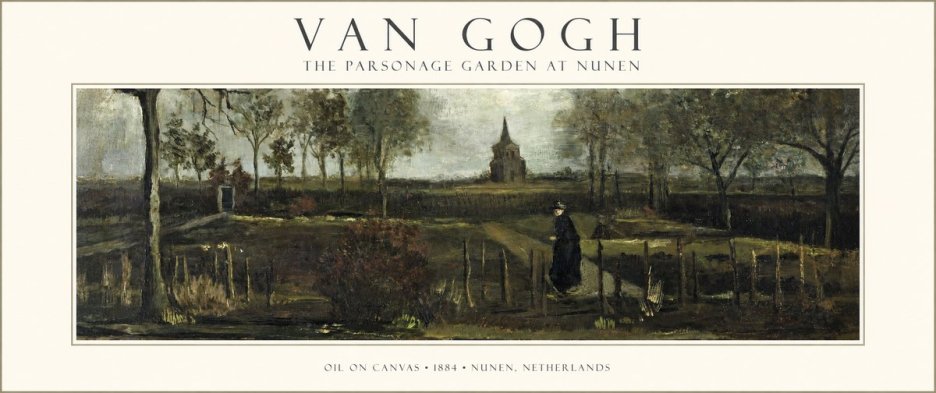 Van Gogh The Parsonage Garden at Nunen No1 - Plakát