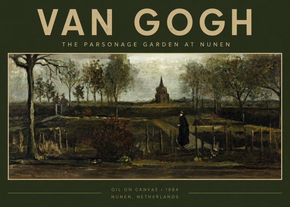 Van Gogh The Parsonage Garden at Nunen No2 - Plakát
