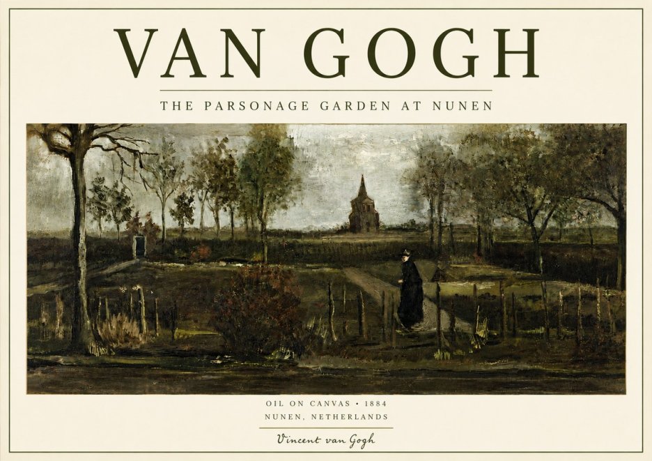 Van Gogh The Parsonage Garden at Nunen No4 - Plakát