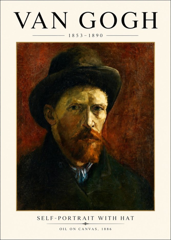 Van Gogh Self-portrait with Hat No4 - Plakát