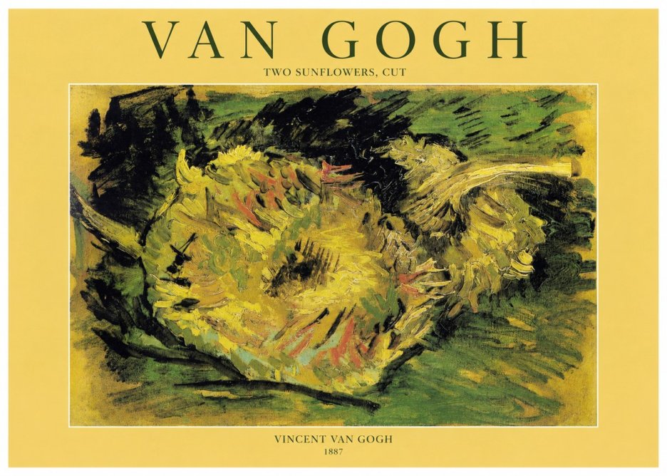 Van Gogh Two Sunflowers, Cut No1 - Plakát