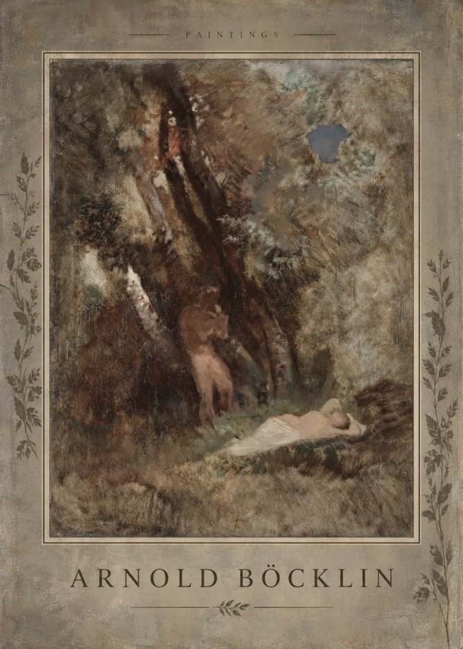 Arnold Böcklin Pan Frightening a Nymph No5 - Plakát
