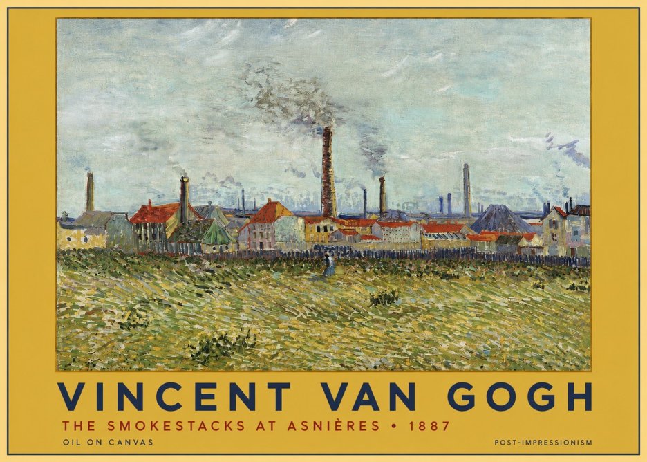 Van Gogh The Smokestacks at Asnières No3 - Plakát
