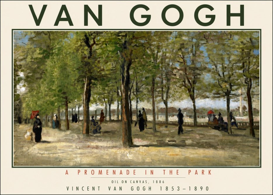 Van Gogh A Promenade in the Park No4 - Plakát