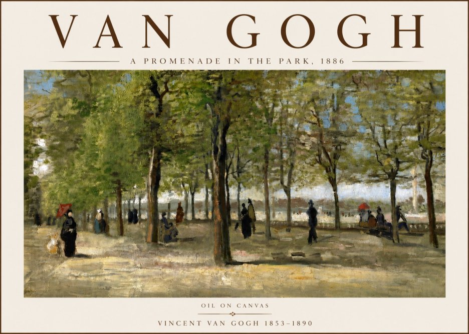 Van Gogh A Promenade in the Park No6 - Plakát
