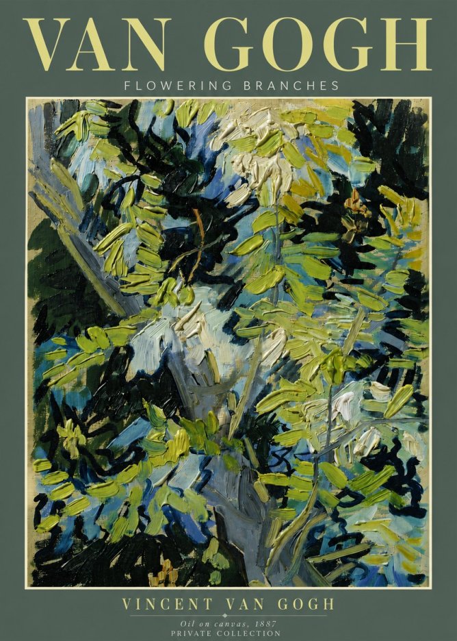 Van Gogh Flowering Branches No5 - Plakát