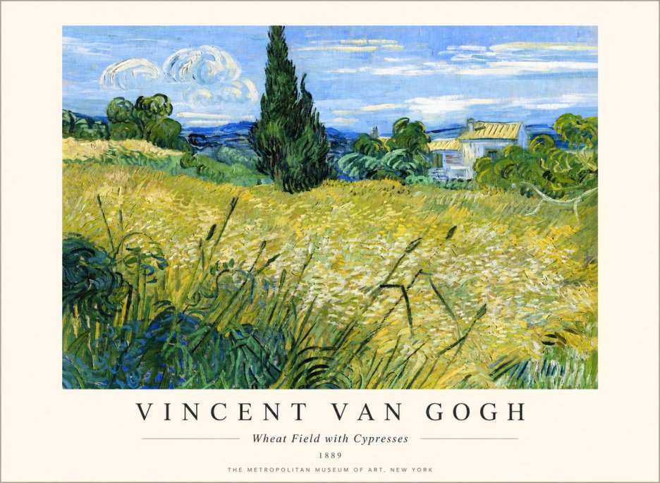 Van Gogh Wheat Field with Cypresses No2 - Plakát
