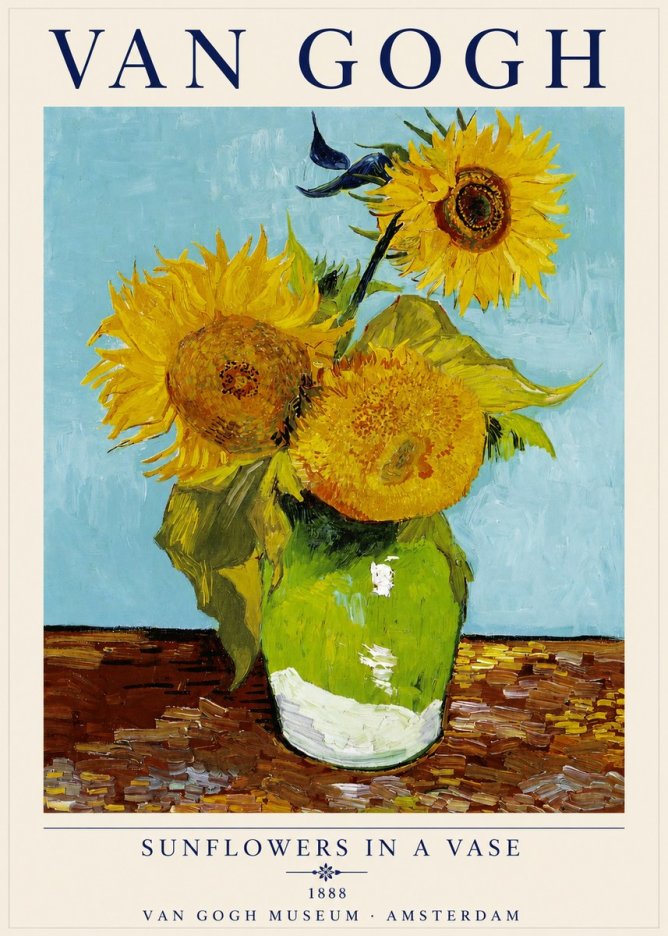 Van Gogh Sunflowers in a Vase No2 - Plakát