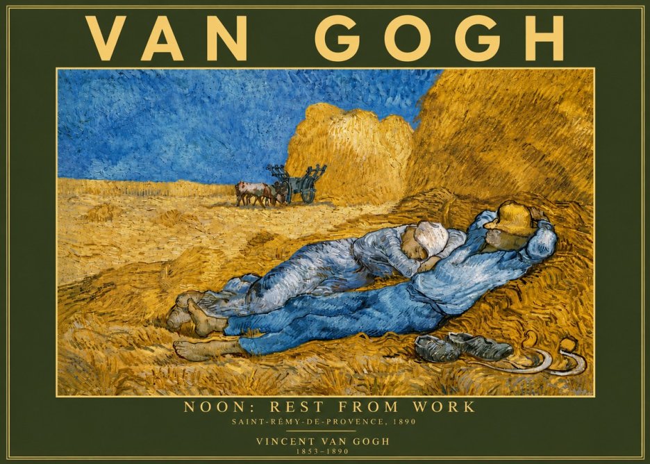Van Gogh Noon: Rest from Work No5 - Plakát