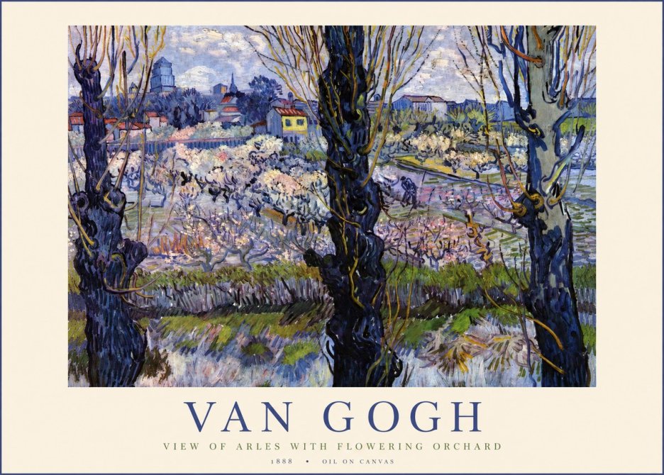Van Gogh View of Arles with Flowering Orchard No1 - Plakát