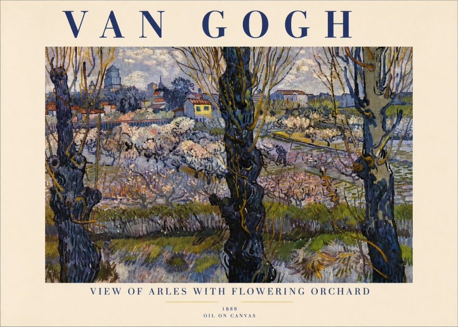 Van Gogh View of Arles with Flowering Orchard No4 - Plakát