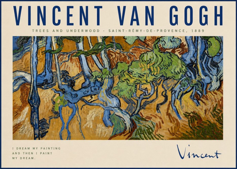 Van Gogh Trees and Underwood No4 - Plakát