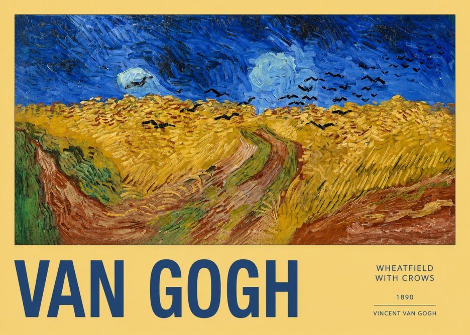 Van Gogh Wheatfield with Crows No2 - Plakát