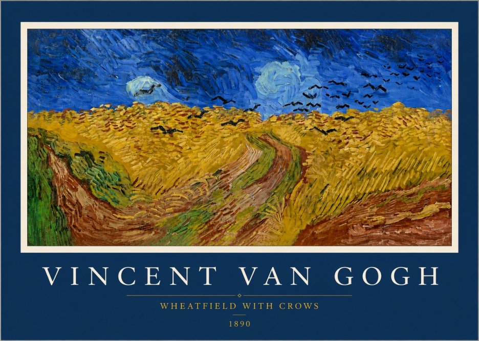 Van Gogh Wheatfield with Crows No3 - Plakát