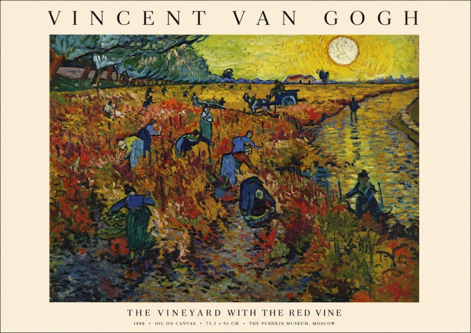 Van Gogh The Vineyard with the Red Vine No1 - Plakát